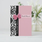 Pariser Damask rosa Brautparty Einladung (Stehend Vorderseite)