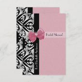 Pariser Damask rosa Brautparty Einladung (Vorne/Hinten)