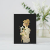Pariser Dame und Feder Postkarte (Stehend Vorderseite)