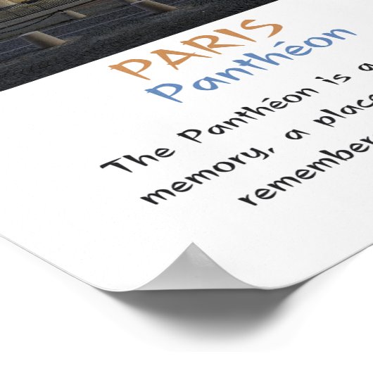 Pariser Denkmal: Pnathéon Poster (Ecke)