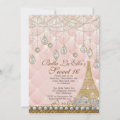 Pariser Diamant und Perlen Einladung zur Geburtsta (Vorderseite)