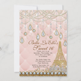 Pariser Diamant und Perlen Einladung zur Geburtsta