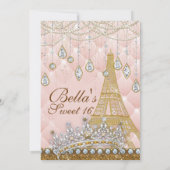 Pariser Diamant und Perlen Einladung zur Geburtsta (Rückseite)