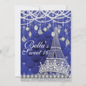 Pariser Diamant und Perlen Einladung zur Geburtsta (Rückseite)