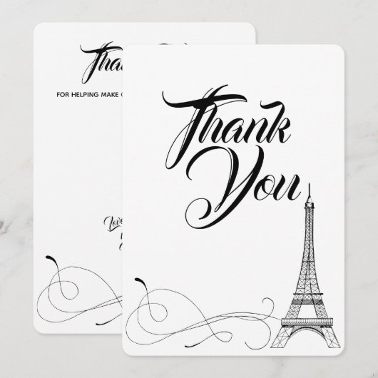 Pariser Doodles Danke Karte (Vorne/Hinten)