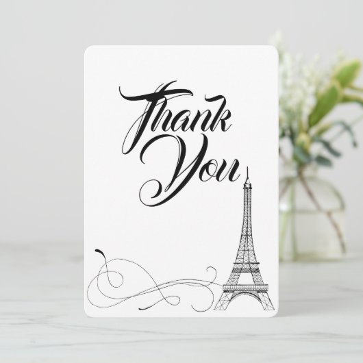 Pariser Doodles Danke Karte (Stehend Vorderseite)