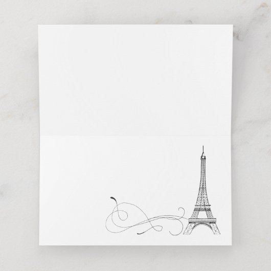 Pariser Doodles-Platzkarte oder Escortkarte Platzkarte (Innenseite Aufgefaltet)