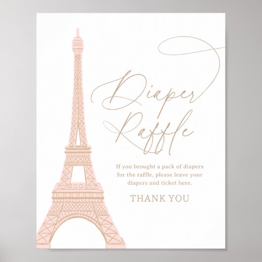 Pariser Eiffel Tower Baby Duschkabine Windeln Raff Poster (Vorne)