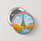 Pariser Eiffelturm Button (Vorne & Hinten)