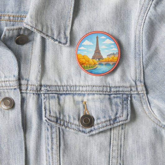 Pariser Eiffelturm Button (Beispiel)