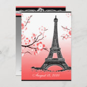 Pariser Eiffelturm - Einladung zur Hochzeit (Vorne/Hinten)