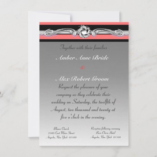 Pariser Eiffelturm - Einladung zur Hochzeit (Rückseite)