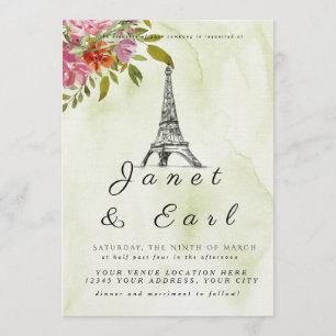 Pariser Eiffelturm - Einladungen für Hochzeiten