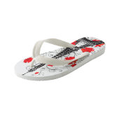 Pariser Eiffelturm elegante Silhouette Kinderbadesandalen (Schrägansicht)