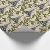 Pariser Eiffelturm für botanische Kunst Geschenkpapier (Ecke)