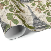 Pariser Eiffelturm für botanische Kunst Geschenkpapier (Rolleneckpunkt)