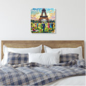 Pariser Eiffelturm-Garten Eleganz Leinwand Kunst (Insitu (Schlafzimmer))
