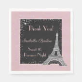 Pariser Eiffelturm Glitter Rouge Blush Pink Sweet  Serviette (Vorderseite)