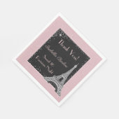 Pariser Eiffelturm Glitter Rouge Blush Pink Sweet  Serviette (Ecke)
