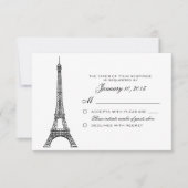 Pariser Eiffelturm Hochzeit RSVP Custom (Vorderseite)