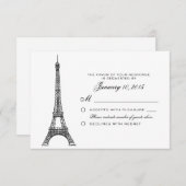 Pariser Eiffelturm Hochzeit RSVP Custom (Vorne/Hinten)