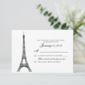 Pariser Eiffelturm Hochzeit RSVP Custom Karte (Stehend Vorderseite)