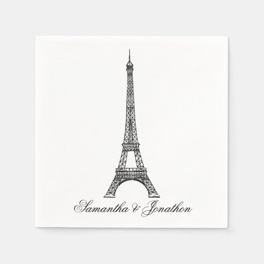 Pariser Eiffelturm Hochzeit von Custom Napkins Serviette (Vorderseite)