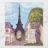 Pariser Eiffelturm inspiriert Landschaftsweinlabel Weinetikett (Einzelnes Label)