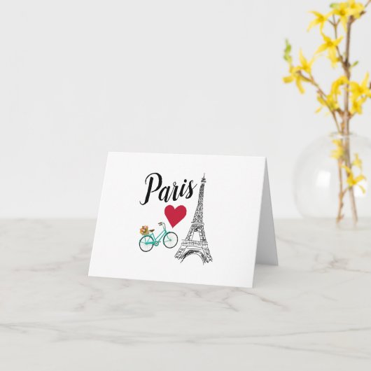 Pariser Eiffelturm - Liebe Karte (Gelbe Blume)