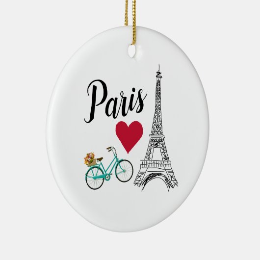 Pariser Eiffelturm - Liebe Keramik Ornament (Rechts)