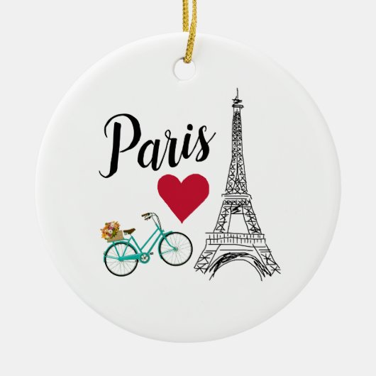 Pariser Eiffelturm - Liebe Keramik Ornament (Vorne)