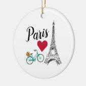 Pariser Eiffelturm - Liebe Keramik Ornament (Links)
