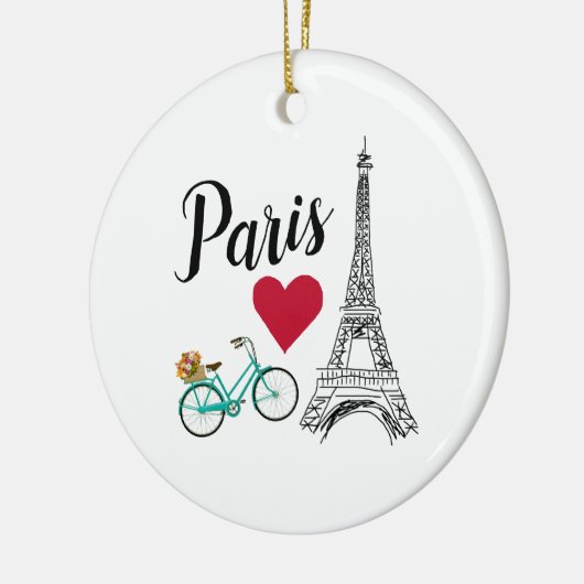 Pariser Eiffelturm - Liebe Keramik Ornament (Links)