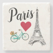 Pariser Eiffelturm - Liebe Steinuntersetzer (Vorderseite)