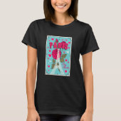 Pariser Eiffelturm mit Rose und Illusionen T-Shirt (Vorderseite)
