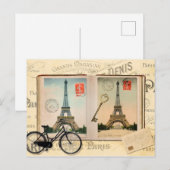 Pariser Eiffelturm Postkarte (Vorne/Hinten)