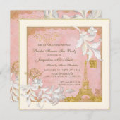 Pariser Eiffelturm Rosa Rodelbahn mit Aussicht Einladung (Vorne/Hinten)