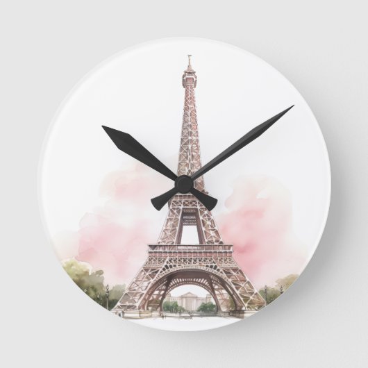 Pariser Eiffelturm Runde Uhr (Vorderseite)