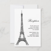 Pariser Eiffelturm Schwarz/Weiß-Empfang-Karte Einladung (Vorderseite)