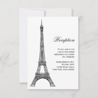 Pariser Eiffelturm Schwarz/Weiß-Empfang-Karte