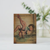 Pariser Eiffelturm Unterkunft Retro Postkarte (Stehend Vorderseite)