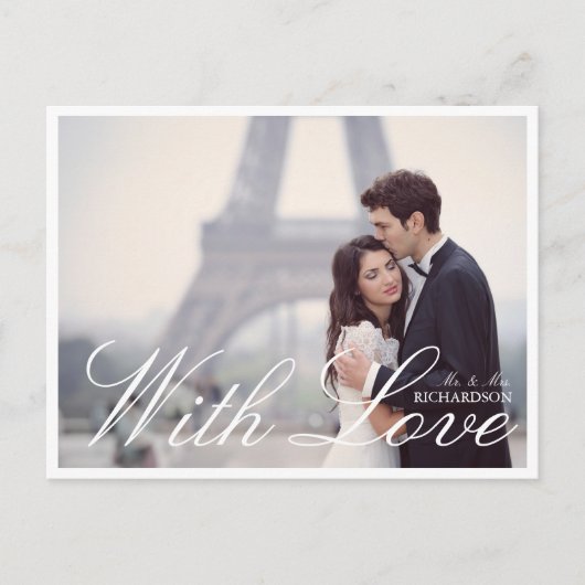 Pariser Eiffelturm Wasserfarbenflora Hochzeitsfeie Postkarte (Vorderseite)