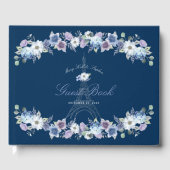 Pariser Eiffelturm Wasserfarbenflorale Hochzeit Gästebuch (Vorderseite)