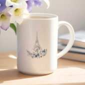 Pariser Eiffelturm Wasserfarbenflorale Hochzeit Kaffeetasse