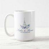 Pariser Eiffelturm Wasserfarbenflorale Hochzeit Kaffeetasse (Links)