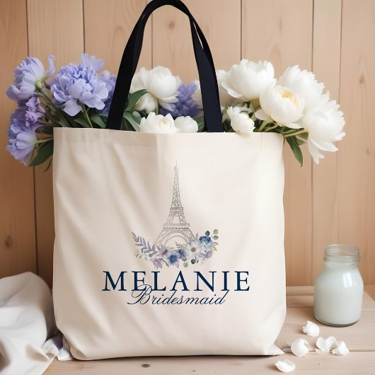 Pariser Eiffelturm Wasserfarbenfrohe Blume Tasche
