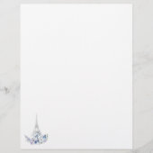 Pariser Eiffelturm Wasserfarbenmonogramm Briefbogen (Vorderseite)