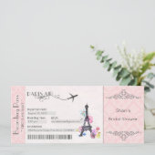 Pariser Einladung, Pariser Brautparty, Babydusche Einladung (Stehend Vorderseite)