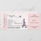 Pariser Einladung, Pariser Brautparty, Babydusche Einladung (Vorne/Hinten)