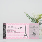 Pariser Einladung, Pariser Party Einladung, Geburt Einladung (Stehend Vorderseite)